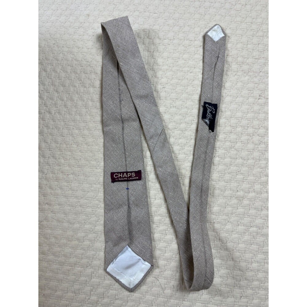 Bullocks Canvas Tie Chaps Ralph‎ Lauren Vintage Wedding | Tan | 3"W 52"L - Picture 3 of 5